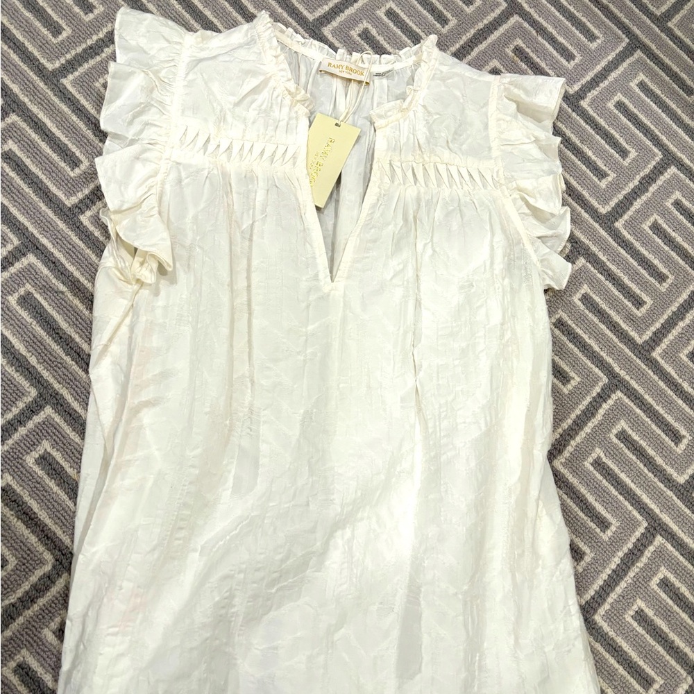 Ramy Brook Top, sleeveless Ivory flowy gorgeous shirt. New! Medium